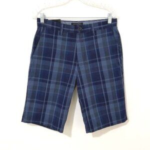 Banana Republic Emerson Shorts Blue Plaid Straight Fit Men's Size 29